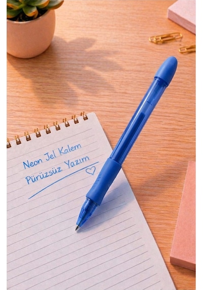 Neon Jel Kalem 1.0mm 1 Adet Pensan Neon Gel Tükenmez Kalem Neon Pilot Kalem Canlı Neon Renk Akıcı Yazım Okul Ofis Mavi