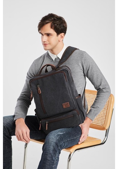 C-Active Kanvas Kumaş Büyük Boy Sırt Çantası 1260 A.Kahve
