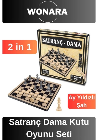 Premium Board Game - Zekav Geliştirici Eğitici Strateji Klasik Satranç Dama Kutu Oyunu Seti