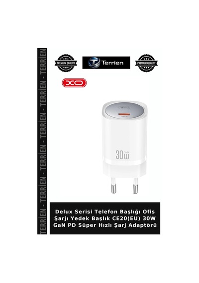 Delux Serisi Telefon Başlığı Ofis Şarjı Yedek Başlık Ce20 Eu 30w Gan Pd Süper Hızlı Şarj Adaptörü