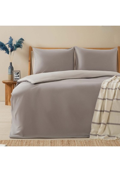 Bettıe %100 Pamuk King Size Nevresim Seti 230x220 Cm Grı/soguk Grı