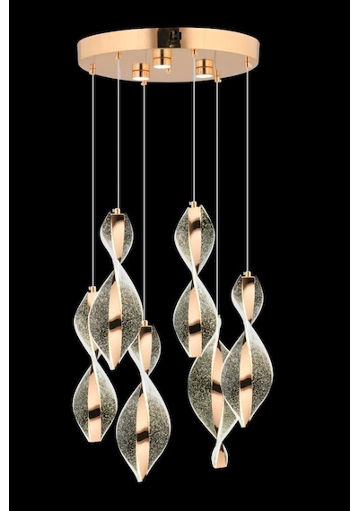 İstanbul Avize Mars 6'lı Gold Kumandalı 3 Renk Led Lüx Modern Ledli Avize