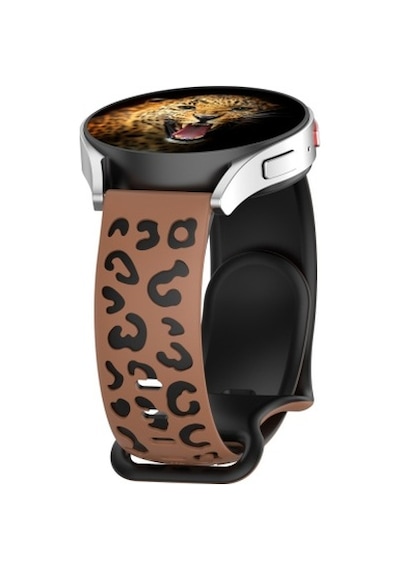 Samsung Galaxy Watch 42mm Uyumlu Krd-140 20mm Silikon Kordon Strap Kayış - Kahverengi-siyah
