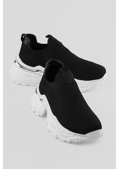 Mubiano Kadın Sneaker Kalın Taban Slip On Spor Ayakkabı Aurex Siyah Siyah