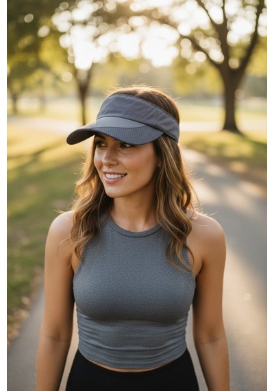 İldeşli Çift Kulanımlı Vizor Ve Spor Outdoor Cap Üskısmı Açılabilen İthal Şapka Gri