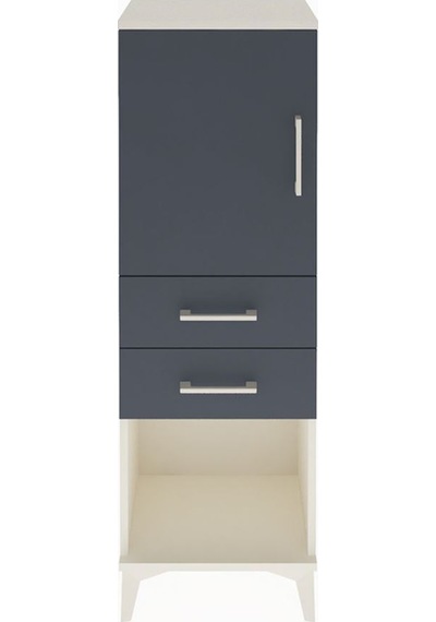 Arges Dolap 2 Raflı 2 Çekmeceli Tek Kapaklı 44x30x134 Aytaşı-antrasit Aytası