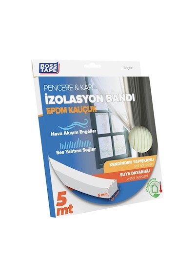Ayrex Epdm Kauçuk Pencere Kapi Izolasyon Bandi, 5mm X 15mm X 5mt Boyut, Beyaz