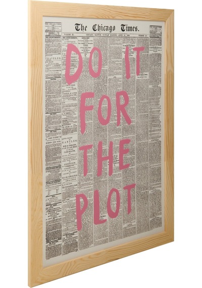 Deco Do It For The Plot Duvar Panosu - Pembe / Siyah - 50x70 Cm