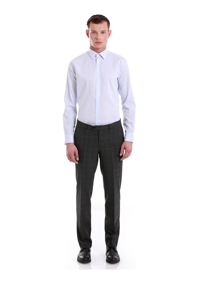 Hatemoğlu Mavi Comfort Fit Desenli 100% Pamuklu Slim Yaka Uzun Kollu Spor Mavi Hatemoğlu Mavi Comfort Fit Desenli 100% Pamuklu Slim Yaka Uzun Kollu Spor Mavi