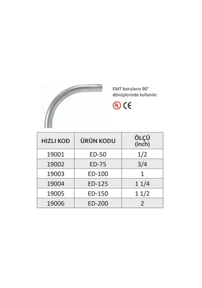 Boru Dirseği 1/2" İnç 5 Adet