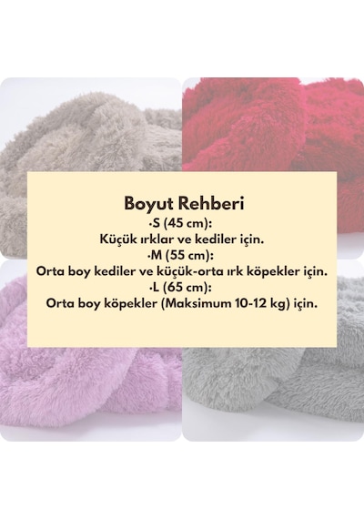 Antrasit Donut Köpek Yatağı Kedi Yatağı Simit Yatak Anti-stress Pet Yatağı Peluş Yatak