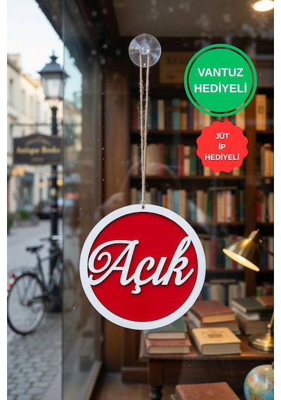 Yuvarlak Model 3d Açık-kapalı Tabelası - Kırmızı
