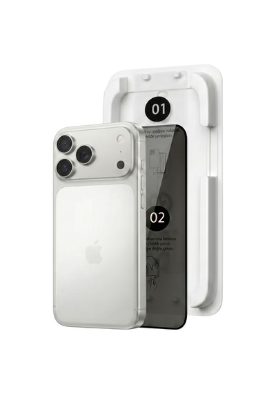 Fulltech Magicbox iPhone Uyumlu 17 Pro Premium Tempered Glass Aparatlı Ekran Koruyucu - Privacy