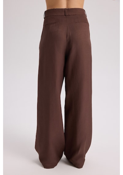Mai Collection Mai Studios Co. Nagmetah Sırt Pencereli Yelek Pantolon Takım - Kahve Kahve