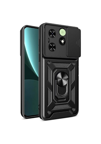 Tecno Spark 20c İle Uyumlu Kılıf Magnetik Standlı Kamera Korumalı Sürgülü Kapak