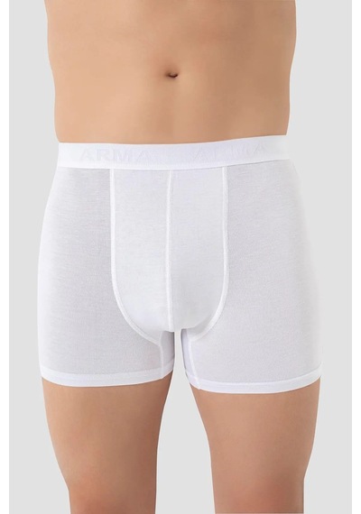 Hadpols Premium Düz Çamaşır Konforlu Giyim Rahat İçlik Erkek Beyaz Bambu Boxer 3'lü Paket