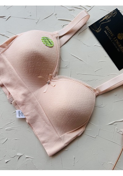 Celine C Cup Bambu Hisli Ultra Rahat Polamid Kumaştan Dokulu Dant Pudra