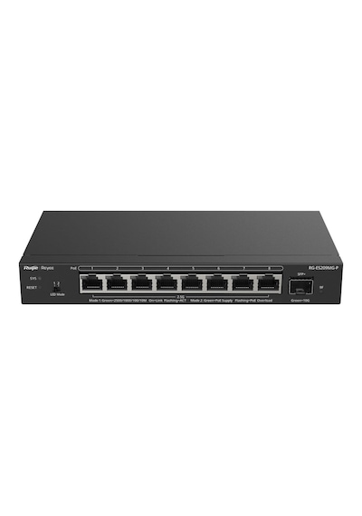 Ruıjıe Reyee Rg-es209mg-p 8 Port 10/100/1000/2500 Multi-gigabit 8 Port Poe+ 1x 10g Sfp 130w Rujıe Cloud Yonetılebılır De-219268