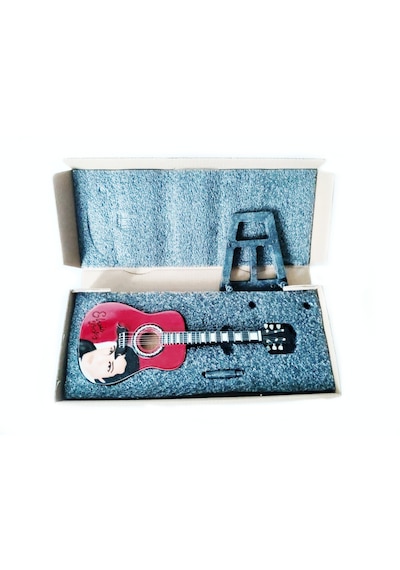 El Yapımı 1/4 Ölçek Minyatür Elektro Akustik Gitar Elvis
