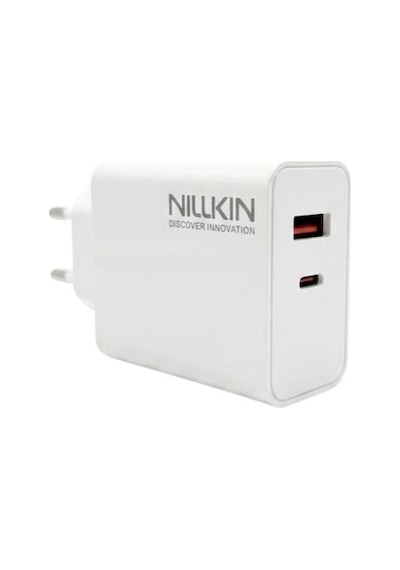 Nillkin Nl-30w 30w Typec Usb Çift Portlu Hızlı Şarj Cihazı Beyaz