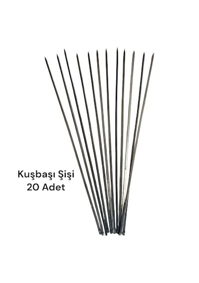 20 Adet Kuşbaşı Şişi 55 Cm ,et Mangal Yassı Şiş,barbekü Şişi