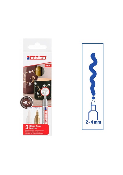 Edding 750 Gloss Paint Marker Metalik Renkler 2-4 Mm 3Lü Set
