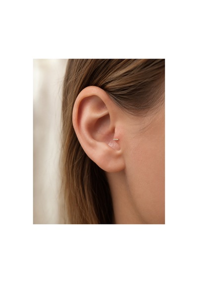 14 Ayar Altın Taşlı Çubuk Model Tragus Piercing Küpe Diğer