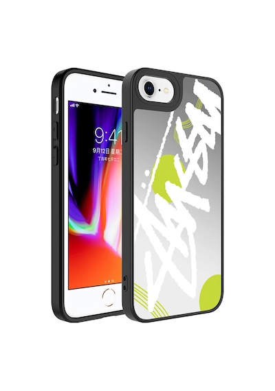 Goocamp Apple iPhone Uyumlu 7 Plus Kılıf Aynalı Desenli Kamera Korumalı Parlak Mirror Kapak - Yıl Yıldız