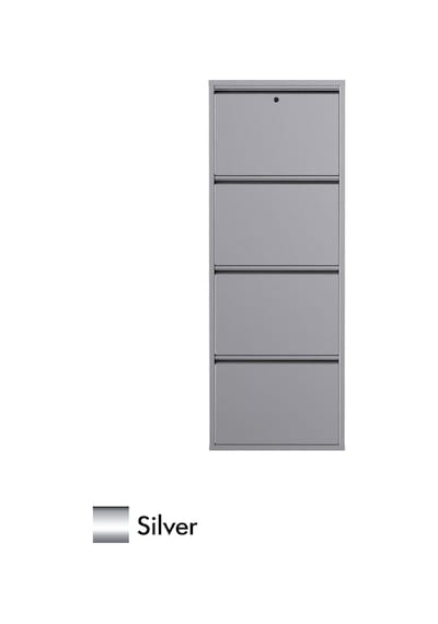 Evdemo Kilitli 4 Kapaklı Metal Ayakkabılık Silver
