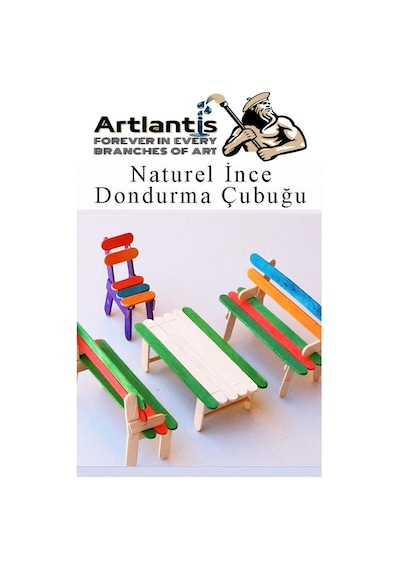 Dar Dil Çubuğu 50 Adet Ahşap Dondurma Çubuğu Naturel Maket Hobi Okul Proje Tasarım
