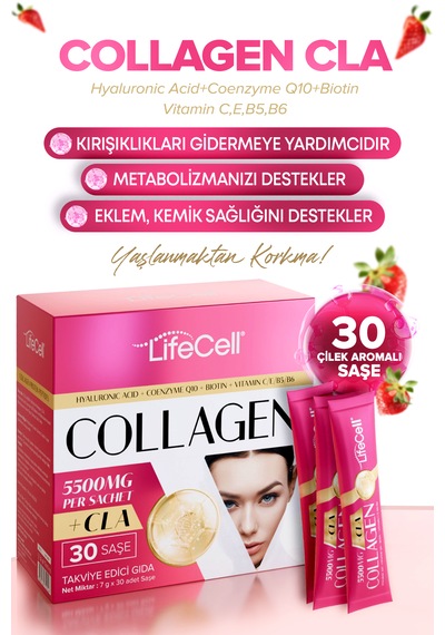 Lifecell Collagen Cla Hyaluronic Acid+coenzyme Q10 30 Saşe