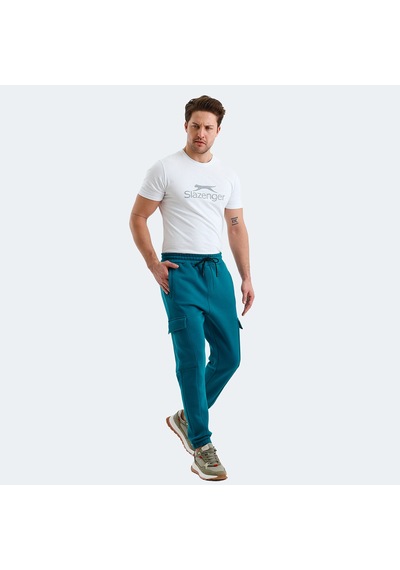 Slazenger VALORA Erkek Cepli Dar Paça Petrol Eşofman Altı