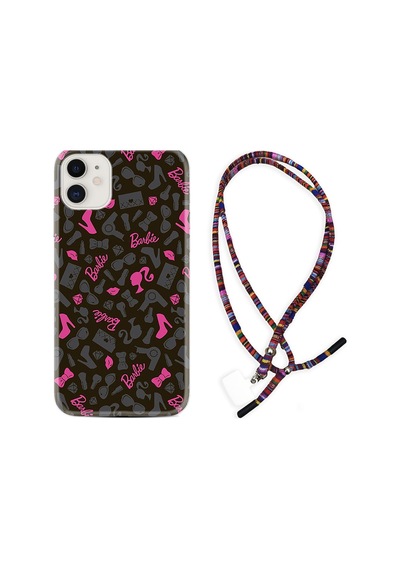 Apple Uyumlu iPhone 13 Kılıf Rasta Boyun Askılı Barbie And Shoes 1413