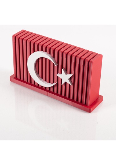 Kırmızı Beyaz 3d Türk Bayrağı Biblosu Ofis Masa Üstü Bayrağı İş Yeri Hediyesi