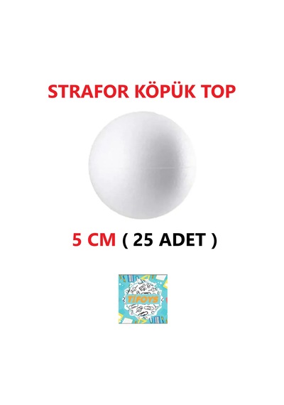 Strafor Köpük Top Küre Top Beyaz - 5 Cm - 25 Adet