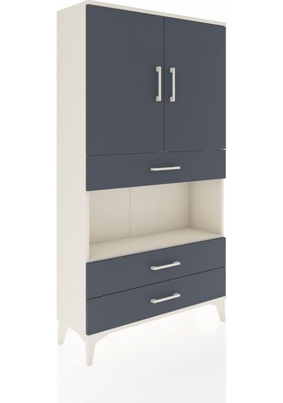 Arges Dolap 3 Raflı 3 Çekmeceli 2 Kapaklı 88x30x163 Aytaşı-antrasit Aytası