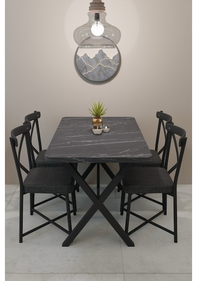 Modern Yemek Masası Takımı 70x110 Cm Oval Mutfak Masası & 4 Adet Tonet Model Kumaş Döşemeli Sandalye Bendir Modern Yemek Masası Takımı 70x110 Cm Oval Mutfak Masası & 4 Adet Tonet Model Kumaş Döşemeli Sandalye Bendir