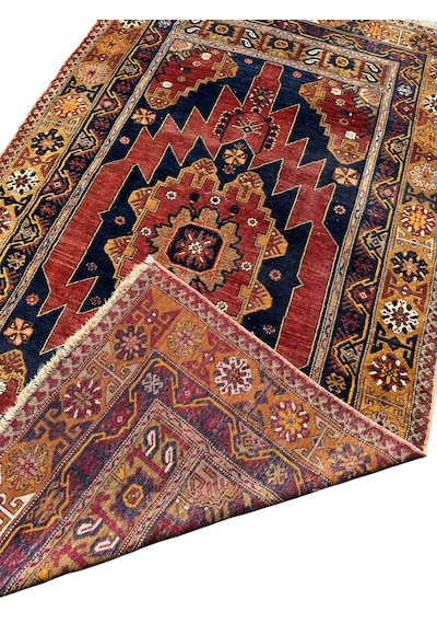 El Dokuma Antika 140 Yaşında Zile Halısı 130x230 Kök Boya Başyapıt Halı Kiremit