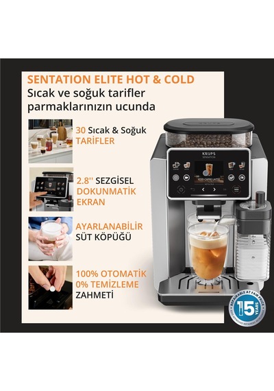 Krups Sensation Elite Hot & Cold Tam Otomatik Espresso Kahve Makinesi