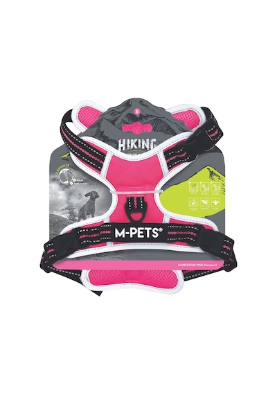 M-pets Hıkıng Reflektörlü Soft Köpek Göğüs Tasması Pembe S Pembe