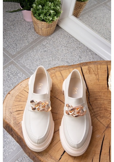 Fox Shoes Bej Kalın Tabanlı Kadın Günlük Ayakkabı K294760009