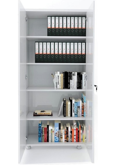 Modüler Dünyası Tam Kapak Kitaplık Dosya Dolabı Beyaz - 80X38X188 Beyaz