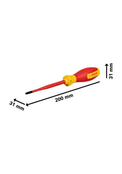 İzoleli 1000 Volt Tornavida Ph1 X 100 Mm Ergonomik Tasarım