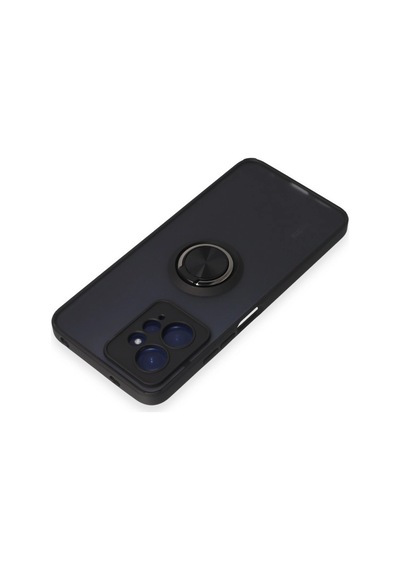 Xiaomi Redmi Note 12 4g Kılıf Montreal Yüzüklü Silikon Kapak Siyah