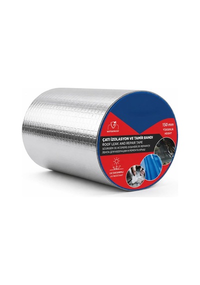 Çatı İzolasyon Ve Tamir Bandı 150 Mm X 2 M Kendinden Yapışkanlı Alüminyum Sızdızmazlık Bandı Sakız