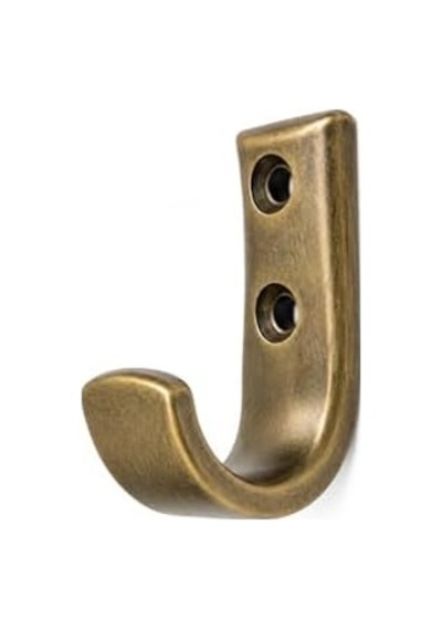 Metal Duvar Askısı, J Tipi, 5x3x1.8 Cm, Montaj Vidaları Dahil, 5 Adet, Renk Seçenekleri Antik Sarı