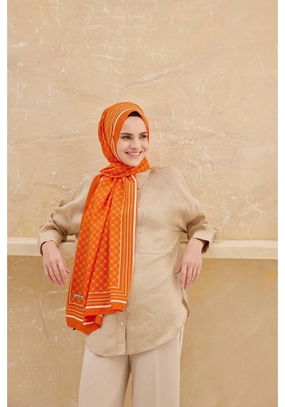 Cardion 75 X 190 Monogram Medine Şal - 02986 - 75 X 190 / Turuncu