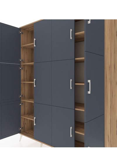 Hyperion Gardrop 10 Raflı 12 Kapaklı 176x44x221 Çam-antrasit/çam Antrasit/çam Hyperion Gardrop 10 Raflı 12 Kapaklı 176x44x221 Çam-antrasit/çam Antrasit/çam