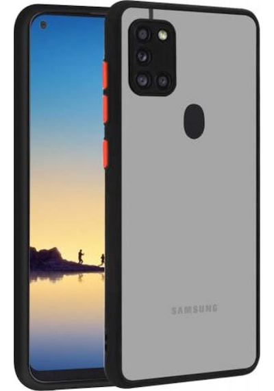 Samsung Uyumlu Galaxy A21S Kilif Lens Korumali Mat Silikon Kapak 400011589