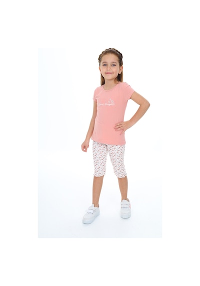 Toontoy Kids Toontoy Kız Çocuk Nakışlı Kaprili Takım Koyu Pudra